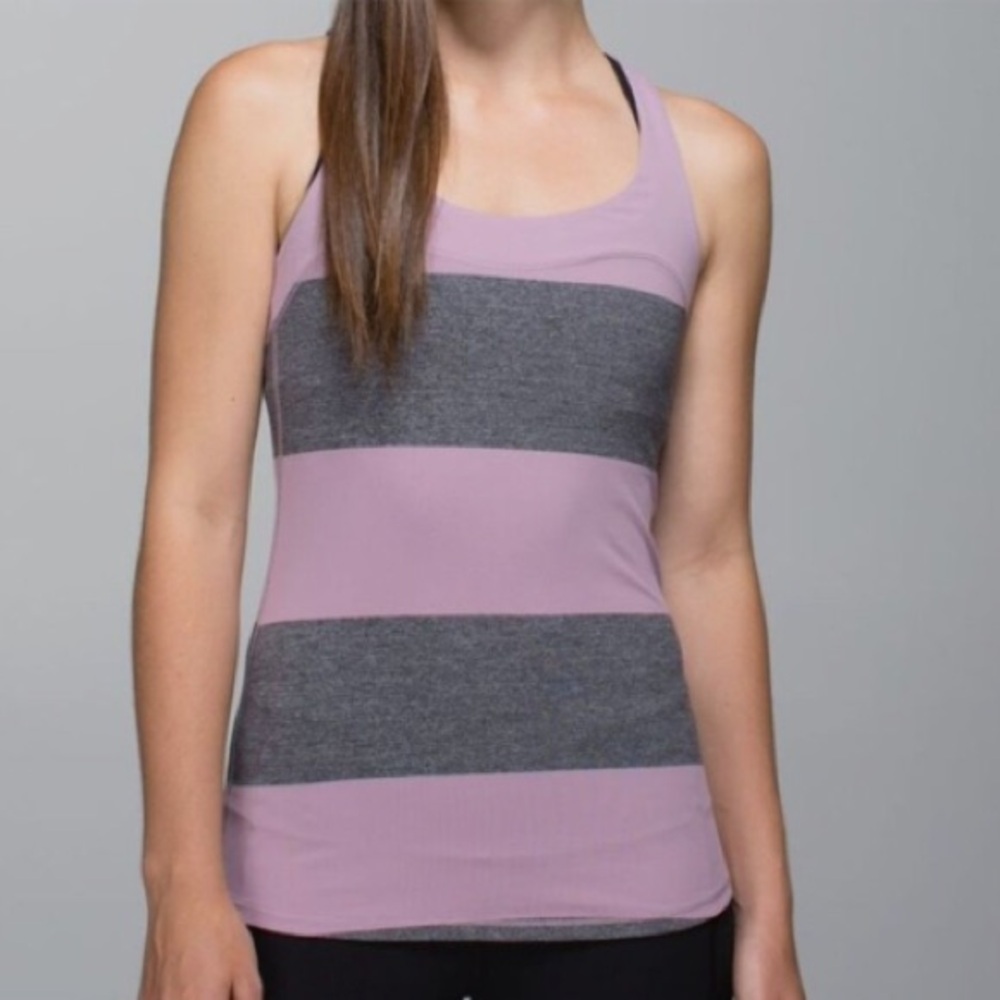 Lululemon Striped Purple and Black Women's Tank Top